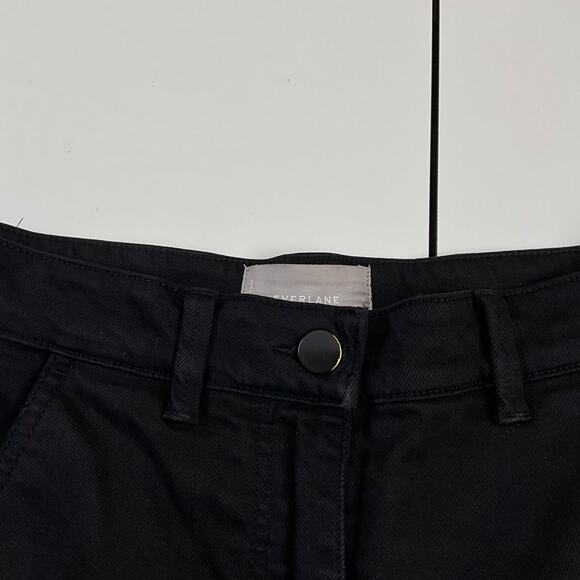 Everlane Black Cropped Wide Leg Heavy Cotton Pants Womens Sz 0 - Picture 11 of 12